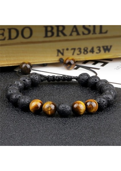 Stil 5 2 Adet Erkekler Hematit Siyah Lav Boncuklu Bilezikler 8mm Doğal Taş Kaplan Gözü Enerji Bilezikler Çift Mesafe Bileklik Arkadaş Takı (Yurt Dışından) indirimleri