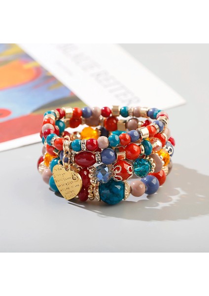 HXB2162-4 Kalp Aşk Bilezikler Kadınlar Boncuklu Bilezik Charm Kız Moda Takı Zincir Kanat Pulseras Bilezik Femme Sevgililer Günü Hediyesi (Yurt Dışından) fırsatları