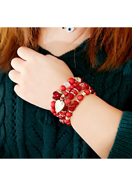 HXB2162-4 Kalp Aşk Bilezikler Kadınlar Boncuklu Bilezik Charm Kız Moda Takı Zincir Kanat Pulseras Bilezik Femme Sevgililer Günü Hediyesi (Yurt Dışından) indirimleri