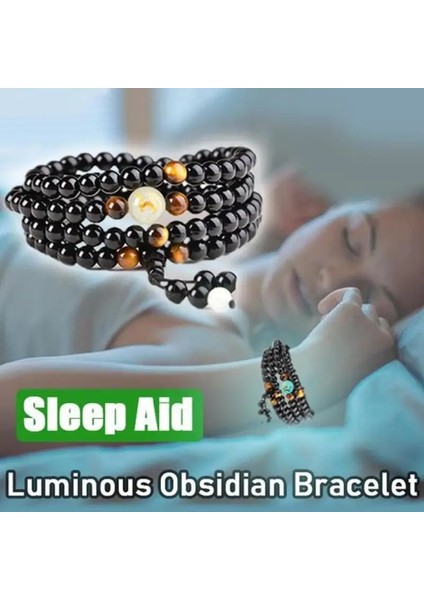 Koyun Türü Obsidyen Oyma Ejderha Bilezikler Kaplan Gözü Taş Boncuklar Buda Tesbih Karanlıkta Glow Benzersiz Hediye (Yurt Dışından)