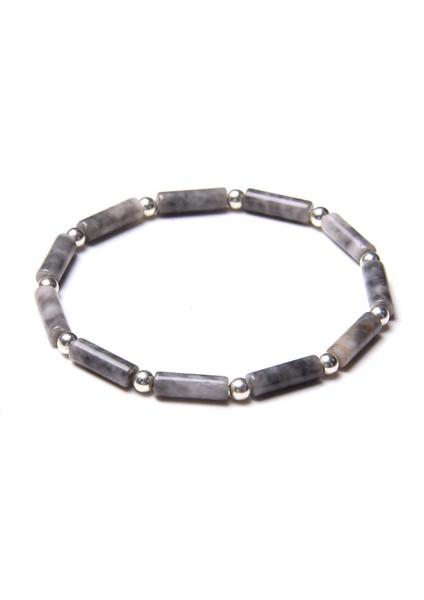 21CM Tarzı Harita Taşı Kare Tüp Doğal Mavi Lapis Lazuli Taş Boncuk Bilezik Minik Yuvarlak Gümüş Renk Top Charm Bilezik Kadın Erkek Enerji Takı (Yurt Dışından)