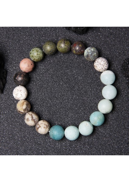 19CM Tarzı 11.mat Resim 10MM Büyük Yuvarlak Boncuk Karışık Doğal Taş Serisi Bilezik Kadın Erkek Unisex Nefis Takı Hediyeler Için Çeşitli Renkler (Yurt Dışından) modelleri