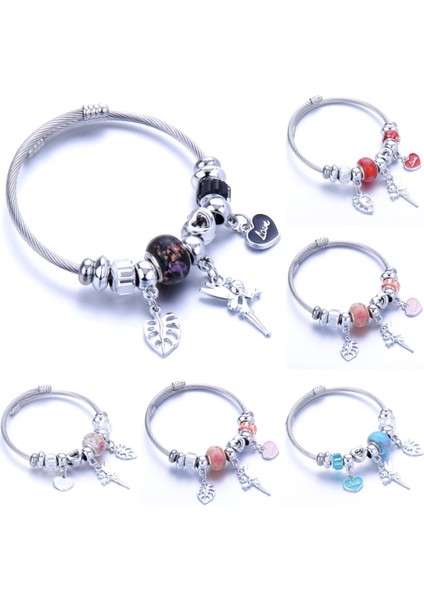 No.21 Boyutu Moda Kristal Charms Bilezik Bilezik Paslanmaz Çelik Çiçek Peri Kılçık Kolye Kadınlar Için Ayarlanabilir Bilezik Takı (Yurt Dışından) fiyatları