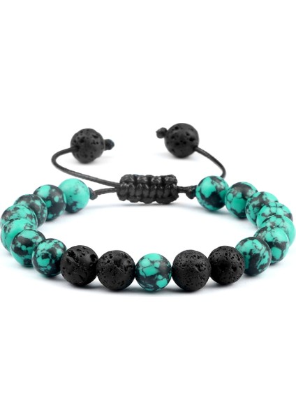 Stil 31 2 Adet Erkekler Hematit Siyah Lav Boncuklu Bilezikler 8mm Doğal Taş Kaplan Gözü Enerji Bilezikler Çift Mesafe Bileklik Arkadaş Takı (Yurt Dışından)