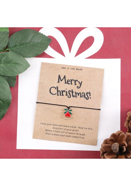 Siyah Stil Noel Çanı Moda Noel Dilek Bilezik Mutlu Noeller Noel Baba Çan Kadınlar Için Noel Takı Erkek Arkadaş Noel Hediyesi Dilek Kartı (Yurt Dışından)