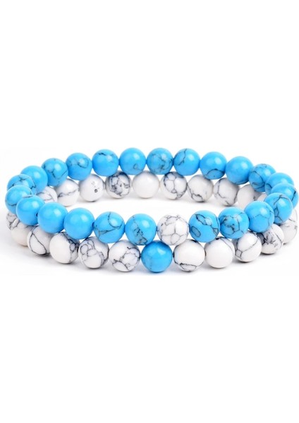 8mm Tarzı No.23 Boyutu Et Bilezik Çiftler Mesafe Siyah Beyaz Doğal Taş Lav Kaplan Gözü Boncuklu Yoga Erkekler Kadınlar Için Elastik Halat Takı Hediye (Yurt Dışından)