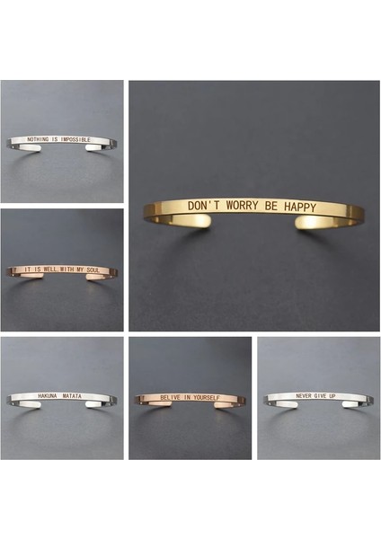 Antik Bronz Kaplama Ilham Verici Alıntılar Manşet Bilezik "endişelenme Mutlu Ol" Metal Oyma Bilezik Bileklik Moda Takı Arkadaşlar Için Hediyeler (Yurt Dışından) fiyatları