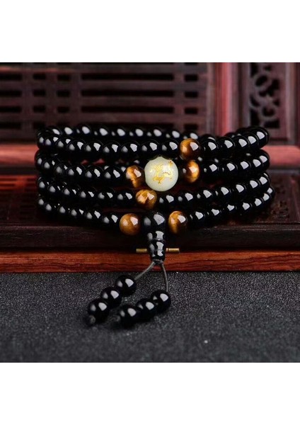 Domuz Tipi Obsidyen Oyma Ejderha Bilezikler Kaplan Gözü Taş Boncuklar Buda Tesbih Karanlıkta Glow Benzersiz Hediye (Yurt Dışından)