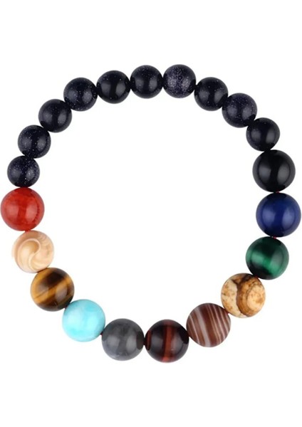 8 Mm1 2020 Sekiz Gezegenler Boncuk Bilezik Erkekler Doğal Taş Evren Yoga Güneş Çakra Bilezik Kadın Erkek Takı Hediyeler Için (Yurt Dışından)