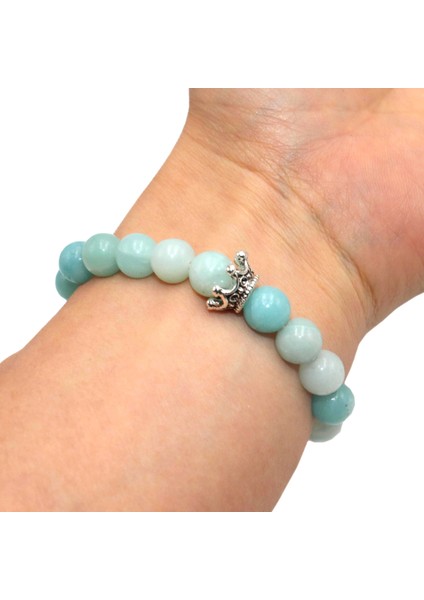 Ağ Taşı Erkekler Için Sıcak 8 mm Doğal Taş Bilezik Moda Lüks Antik Taç Akik Lapis Lazuli Taş Boncuk Çift Bilezikler Takı Erkek (Yurt Dışından) modelleri