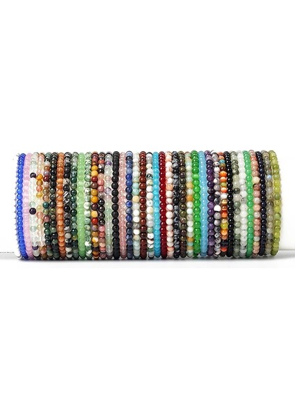 4MMBEADS-21CM Tarzı Kedi Gözü mm Mini Enerji Charm Bilezik Doğal Taş Boncuk Yoga Şifa Bilezik Takı Kadın Erkek Best Friend Hediyeler Için (Yurt Dışından)