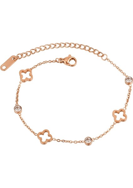 Gümüş 094 Lüks Zarif Kristal Oymalı Çiçek Zinciri Kadın Bilezik Kadınlar Için Moda Paslanmaz Çelik Bilezikler El Takı (Yurt Dışından) indirimleri