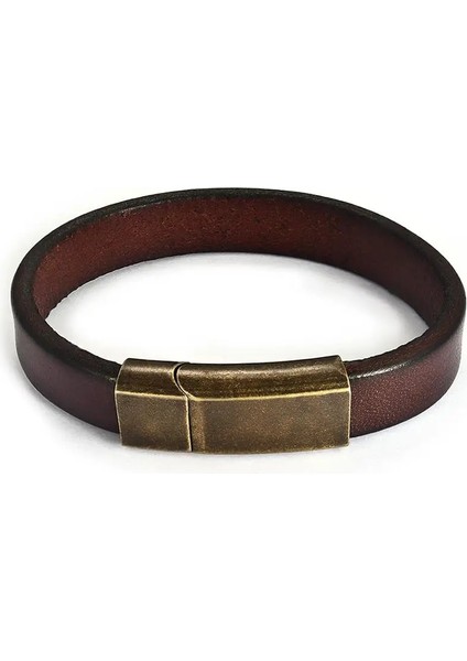20CM Tarzı Bağbozumu Kahverengi Jiayiqi Erkekler Bilezik Vintage Blackbrown Hakiki Deri Kanca Bilezik Erkekler Bileklik Bilezik Erkek Takı 20CM.5CM (Yurt Dışından)