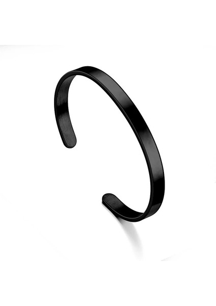 Gümüş Rengi 6 mm Klasik Siyah Manşet Erkek Bileklik Bilezik Paslanmaz Çelik Lüks Moda Bileklik Bileklik Erkekler Kadınlar Için Takı Hediye Pulseras (Yurt Dışından) modelleri