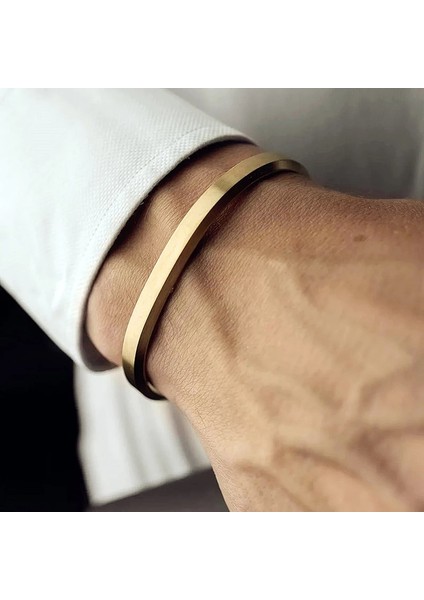 Gümüş Rengi 6 mm Klasik Siyah Manşet Erkek Bileklik Bilezik Paslanmaz Çelik Lüks Moda Bileklik Bileklik Erkekler Kadınlar Için Takı Hediye Pulseras (Yurt Dışından) fırsatları