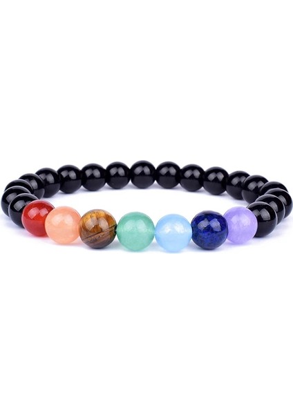 M-19CM Stili No.40 Beden 7 Çakra Taş Bilezikler Kadınlar Doğal Boncuk Şifa Reiki Namaz Buda Boncuk Bilezik Erkekler Charms Yoga Meditasyon Takı Hediyeler (Yurt Dışından)