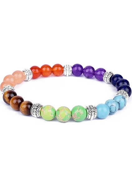 M-19CM Stili No.40 Beden 7 Çakra Taş Bilezikler Kadınlar Doğal Boncuk Şifa Reiki Namaz Buda Boncuk Bilezik Erkekler Charms Yoga Meditasyon Takı Hediyeler (Yurt Dışından)