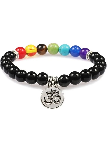 Siyah Işık Trendy Bilezik Yoga 7 Çakra Siyah Lav Doğal Taş Boncuk Charm Bilezikler Şifa Reiki Buda Lotus Kolye Kadın Erkek Takı (Yurt Dışından)