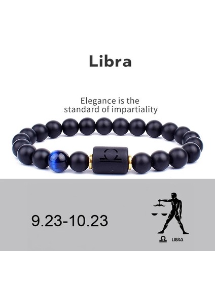 S-17CM Tarzı No.12 Boyutu Yenı 8mm Siyah Taş Beadonstellation Çift Bilezik Erkekler Kadınlar Için Bilezikler Pulseras Masculina Hombre Erkek Erkek Mücevherat (Yurt Dışından)