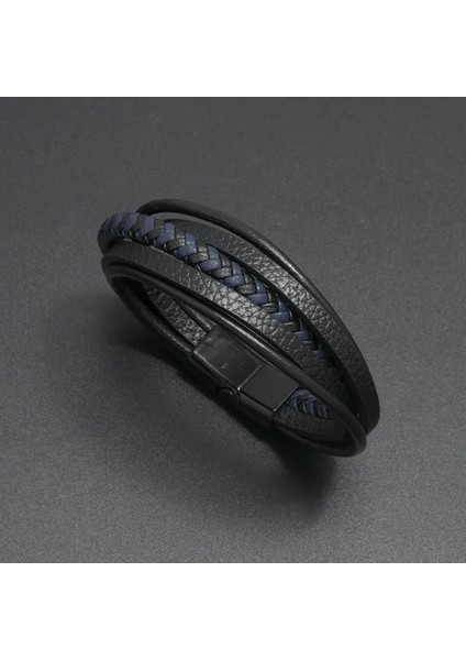 20CM Tarzı NO.83924 Beden Zorcvens Yeni Charm Erkek Takı Klasik Siyah Örgülü Deri Bilezik Erkekler Için Punk Vintage Manyetik Toka Takı Hediye (Yurt Dışından) indirimleri