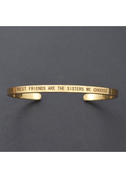 Gümüş Rengi "sisters Forever" Harfler Oyulmuş Bilezik Charm Bilezik Serisi Best Friend Soul Sisters Nedime Hediyeleri (Yurt Dışından)