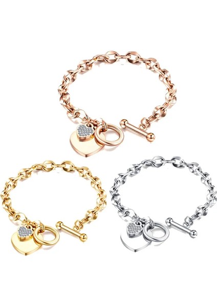 NO.83640 Beden Zorcvens Moda Aşk Kalp Charm Bilezikler Kadınlar Için Altın Gümüş Renk Paslanmaz Çelik Zincir Bileklik Bileklik Bilezikler Takı (Yurt Dışından) fiyatları