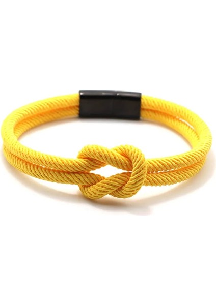 Xl 21,5 cm 8,5 Inç Stili Sarı 100% Paslanmaz Çelik Bilezik Erkekler Kadınlar Için Çift Kırmızı Iplik Braclet Çin Düğüm Şanslı Braslet Erkek Arkadaşı Kız Arkadaşı Için Hediye (Yurt Dışından)