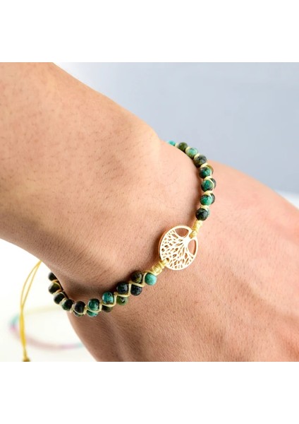 A El Yapımı Doğal Taş Boho Yoga Wrap Bilezik ve Bileklik Hayat Ağacı Afrika Japser Örgülü Charm Bilezik Kadın Erkek Hediye (Yurt Dışından) fırsatları