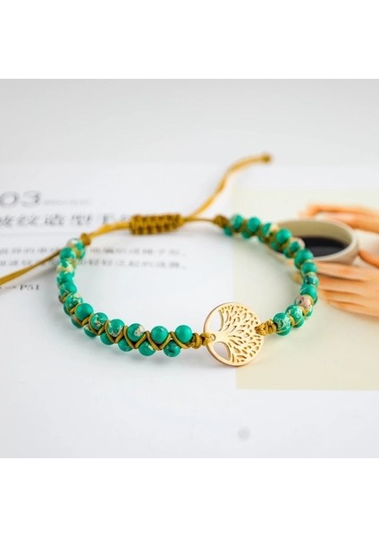 A El Yapımı Doğal Taş Boho Yoga Wrap Bilezik ve Bileklik Hayat Ağacı Afrika Japser Örgülü Charm Bilezik Kadın Erkek Hediye (Yurt Dışından) indirimleri