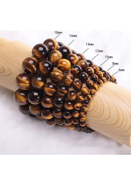 23CM Tarzı 6 mm Kaplan Gözü Moda Iger Göz Bilezikler Erkekler 5A Doğa Boncuk Kadınlar Için Bilezikler Doğal Taş Braslet Adam El Yapımı Takı Pulseras (Yurt Dışından)
