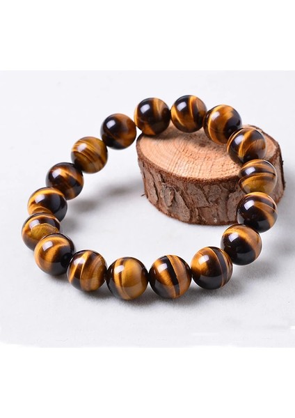 23CM Tarzı 6 mm Kaplan Gözü Moda Iger Göz Bilezikler Erkekler 5A Doğa Boncuk Kadınlar Için Bilezikler Doğal Taş Braslet Adam El Yapımı Takı Pulseras (Yurt Dışından)