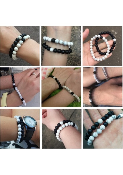 180MM Tarzı Mavi Taş Beyaz Sıcak Et 7 Stil Çiftler Mesafe Bilezik Erkekler Kadınlar Için Doğal Taş Yoga Boncuklu Bilezik Arkadaş Hediye Charm Strand Takı (Yurt Dışından) indirimleri