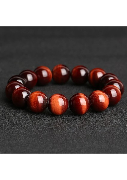 6mm Tarzı Kırmızı Kaplangözü Minimalist Doğal Taş Tesbih Kaplan Gözü Bilezik 5A + Erkekler Için Yüksek Li Kırmızı Kahverengi Doğal Taş Braclet Yoga Takı (Yurt Dışından)