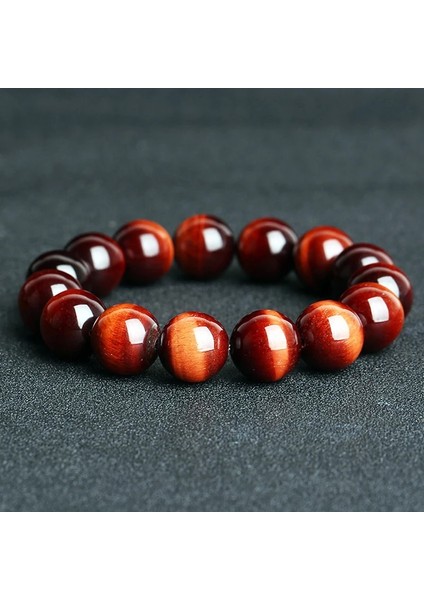 6mm Tarzı Kırmızı Kaplangözü Minimalist Doğal Taş Tesbih Kaplan Gözü Bilezik 5A + Erkekler Için Yüksek Li Kırmızı Kahverengi Doğal Taş Braclet Yoga Takı (Yurt Dışından)