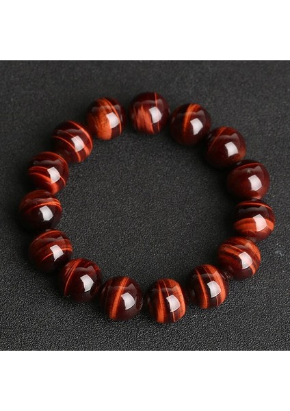 6mm Tarzı Kırmızı Kaplangözü Minimalist Doğal Taş Tesbih Kaplan Gözü Bilezik 5A + Erkekler Için Yüksek Li Kırmızı Kahverengi Doğal Taş Braclet Yoga Takı (Yurt Dışından)