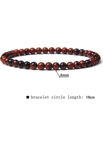 19CM Tarzı Altın Kuğu 4mm Boncuk Bileklik Kadın Erkek Doğal Taş Enerji Reiki Mini Bilezik El Yapımı Elastik Streç Bilezik Pulsera (Yurt Dışından)
