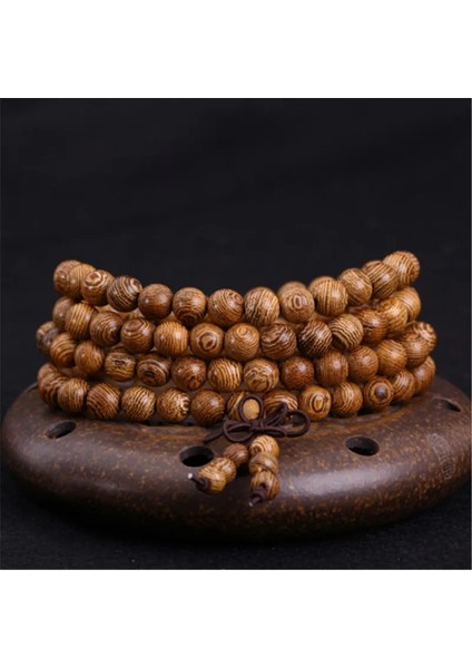 Kahverengi PULSERAS108 Boncuk 8mm Doğal Sandal Ağacı Budist Buda Ahşap Tespih Mala Unisex Erkekler Bilezik ve Bilezikler Takı Bijoux (Yurt Dışından)