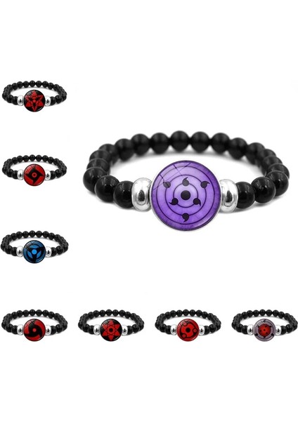 Stil-5 Anime Karikatür Diy Boncuk Bilezik Erkekler Kakashi Uchiha Sharingan Göz Snap Düğmesi Charms Kadınlar Için Bilezik Takı Cosplay Hediye (Yurt Dışından)