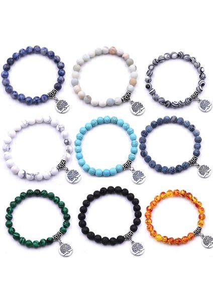 19CM Tarzı No.15 Boyutu Doğal Volkanik Taş Labradorit Bileklik Hayat Ağacı Kolye Turkuaz Boncuklu Bileklik Isteğe Bağlı Çok Renkli (Yurt Dışından) fiyatları