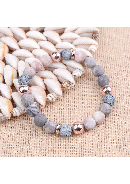 Lav Akik Gül Altın Bojıu Elastik Doğal Akik Lav Taş Çift Mesafe Bilezikler Aromaterapi Uçucu Yağlar Difüzör Unisex Bilezikler BC303 (Yurt Dışından) modelleri