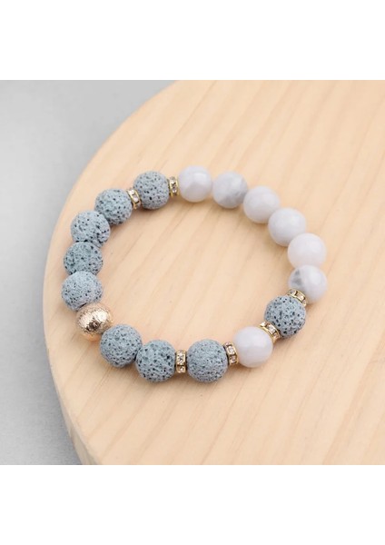 Lav Akik Gül Altın Bojıu Elastik Doğal Akik Lav Taş Çift Mesafe Bilezikler Aromaterapi Uçucu Yağlar Difüzör Unisex Bilezikler BC303 (Yurt Dışından) fırsatları