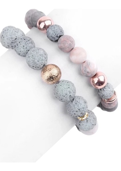 Lav Akik Gül Altın Bojıu Elastik Doğal Akik Lav Taş Çift Mesafe Bilezikler Aromaterapi Uçucu Yağlar Difüzör Unisex Bilezikler BC303 (Yurt Dışından) indirimleri