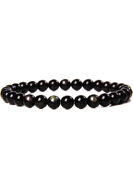 19CM Tarzı 26.labradorit Siyah Beyaz Gri 6 mm Boncuk Bileklik Kadın Erkek Doğal Taş Obsidyen Hematit Lava Minimalist Ciddi Serin Resmi Takı (Yurt Dışından)