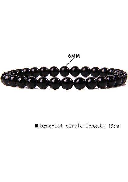 19CM Tarzı 26.labradorit Siyah Beyaz Gri 6 mm Boncuk Bileklik Kadın Erkek Doğal Taş Obsidyen Hematit Lava Minimalist Ciddi Serin Resmi Takı (Yurt Dışından)