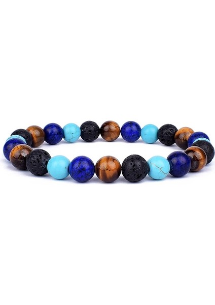 No.22 Boyutu Moda Obsidyen Hematit Boncuk Bileklik Erkekler Lava Taş Çakra Bilezik Çapraz Hematit Charm Bilezik Yeni Doğal Taş Takı (Yurt Dışından)