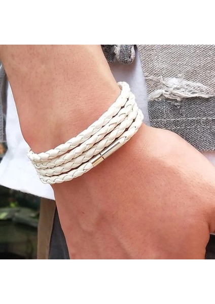 CB22 Yeni 32 Stil! Erkekler Charm Vintage Siyah Beyaz Bilezik Örgülü Bilezik Takı Için Son Popüler Deri Bilezik (Yurt Dışından)