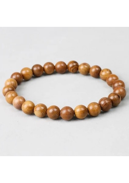 17CM Tarzı Porsuk Ağacı Otantik Afrika Ahşap Bilezik Boncuk 8mm Ahşap Sandal Ağacı Namaz Bilezik Erkekler Kadınlar Takı Elastik Çizgi (Yurt Dışından)