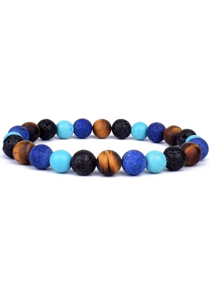 No.11 Boyutu Moda Obsidyen Hematit Boncuk Bileklik Erkekler Lava Taş Çakra Bilezik Çapraz Hematit Charm Bilezik Yeni Doğal Taş Takı (Yurt Dışından)