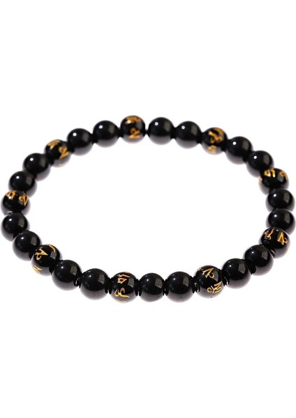 422-3 Moda Budizm Yoga Denge Bilezik Erkekler Bileklik Siyah Mat Doğal Taş Boncuk Bilezik Kadınlar Için Braclet Takı AB216 (Yurt Dışından)