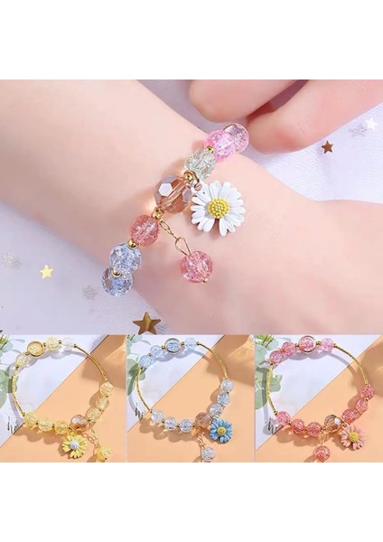 No.13 Boyutu Tatlı Kızlar Yaz Papatya Kolye Renkli Kristal Boncuk Bileklik Moda Kadın Bilezik Mizaç Charm Bilezik Takı Hediye (Yurt Dışından) modelleri